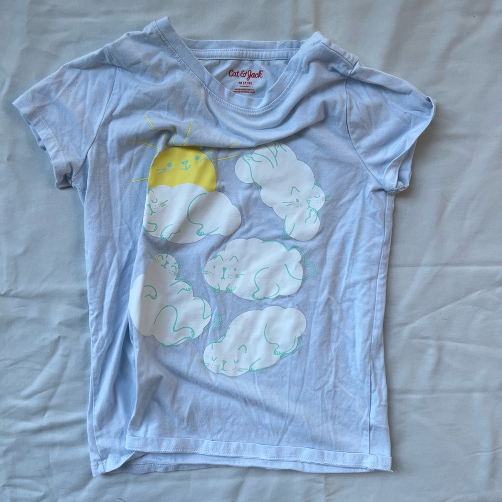 Girls Cat & Jack light blue Cat and Sun T-shirt